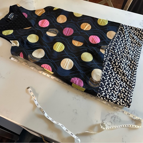 Anthropologie Maeve Tilde Jacquard Shift Navy Shimmer Dot Lace Dress Size M-C18 - Picture 8 of 13